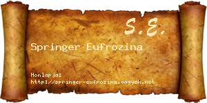 Springer Eufrozina névjegykártya